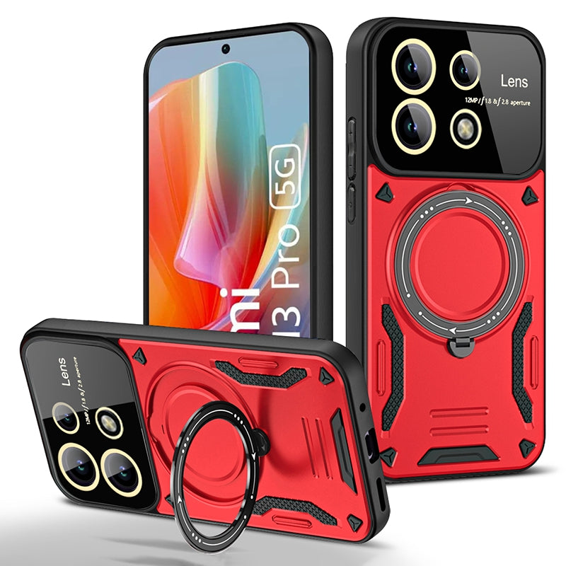 For Xiaomi Redmi Note 13 Pro 5G / Poco X6 5G Magnetic Case PC+TPU Phone Cover with Kickstand For Xiaomi Redmi Note 13 Pro 5G / Poco X6 5G Magnetic Case PC+TPU Phone Cover with Kickstand